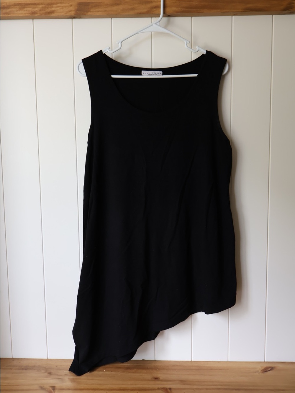 bryn Walker Bamboo Organic Cotton Black Asymmetrical Tank Top Tunic Women’s Sz S